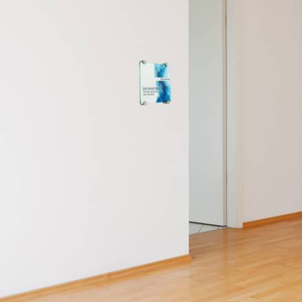 Türschild VITRUM K , Glasschild, Büroschild, Doppelglasschild